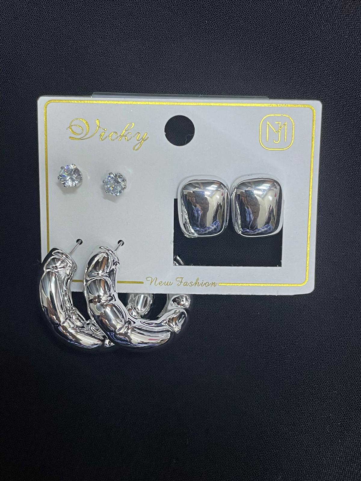 Earing Sliver 1 set pair of 3